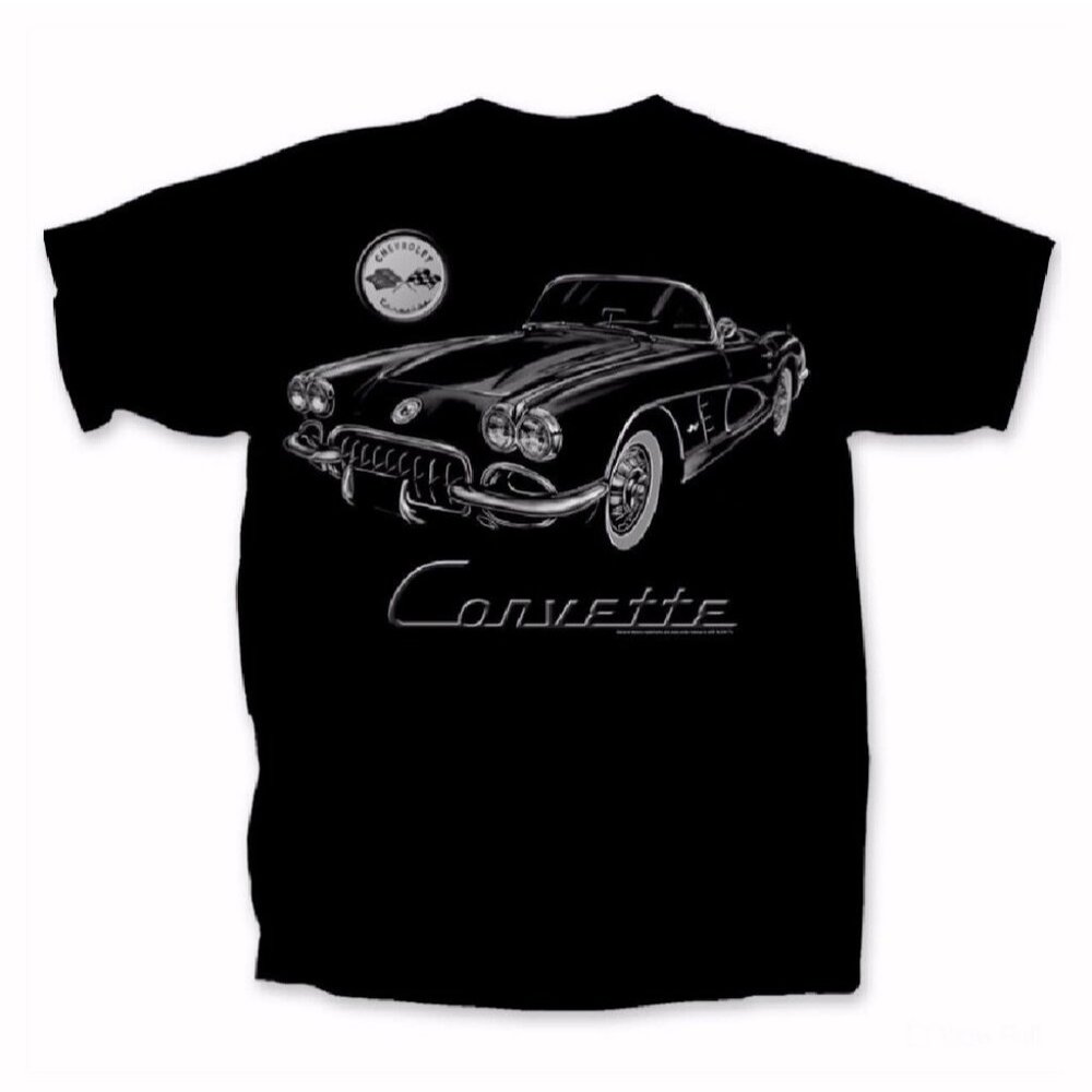Vintage Chevy Chevrolet Corvette C1 Tonal Short Sleeve T-Shirt - NEW Fast Ship